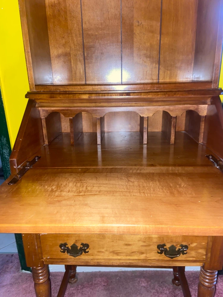Vintage Wooden Secretary Desk with Hutch - photo 4