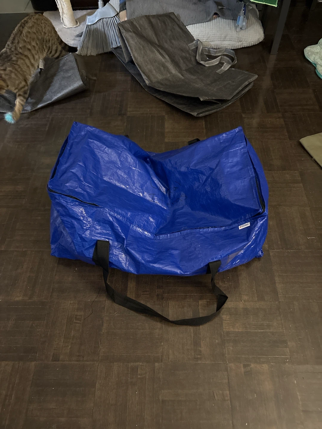 Blue Tarp Material Zippered Storage Bag