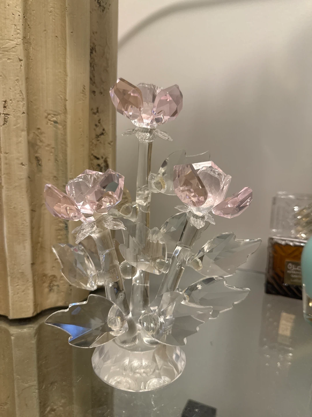 Crystal Rose Flower Figurine