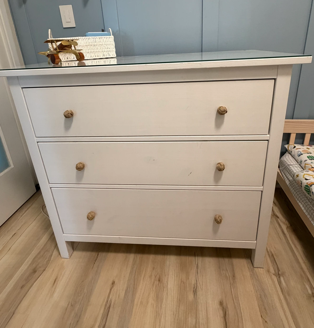 IKEA Dresser with glass top - photo 2