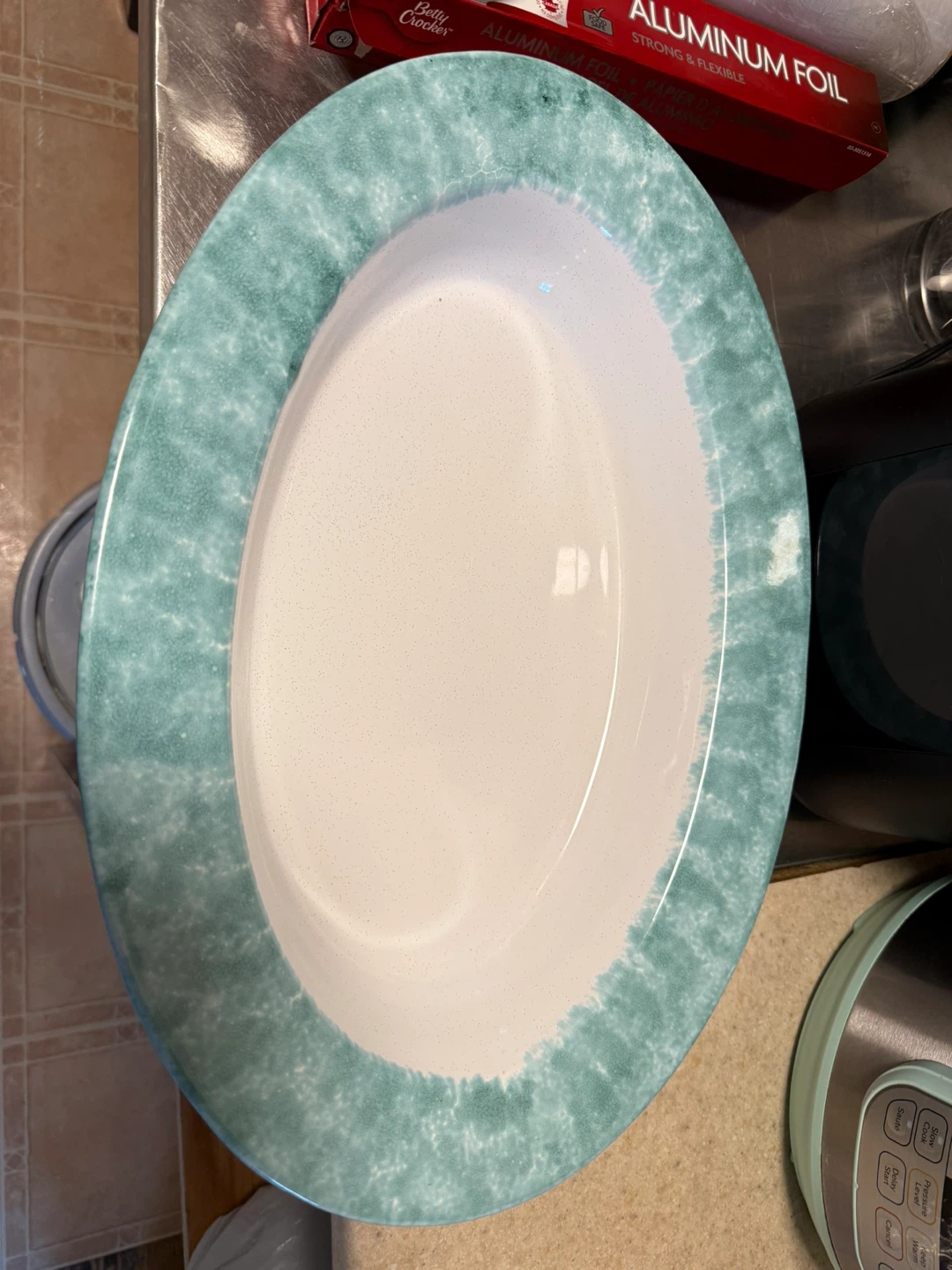 oval white serving dish