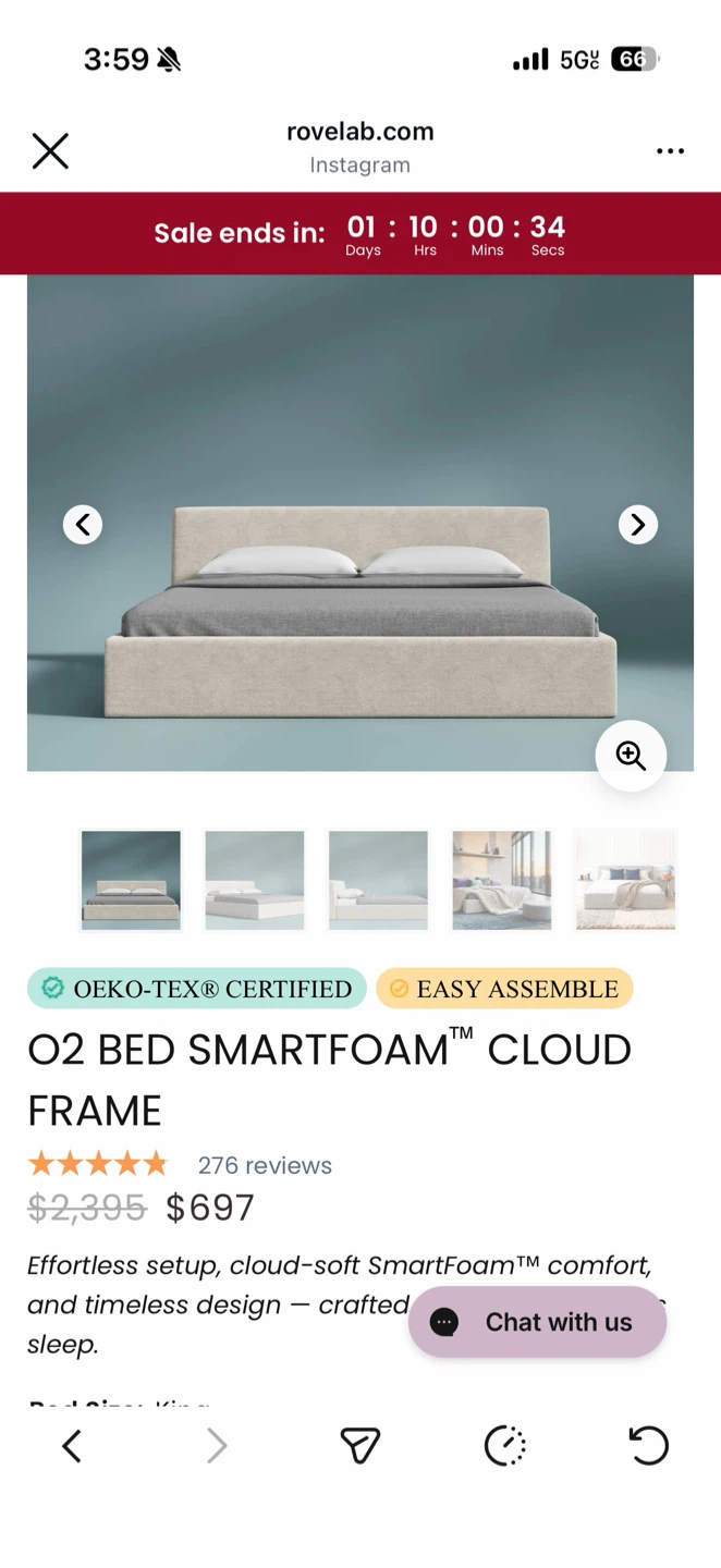 Rove Concepts O2 Bed SmartFoam Cloud Frame - photo 2