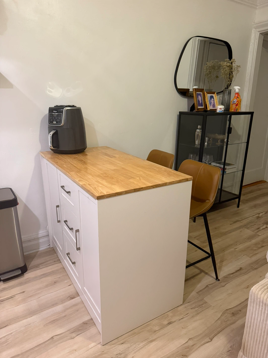 Kitchen Island with Two Bar Stools