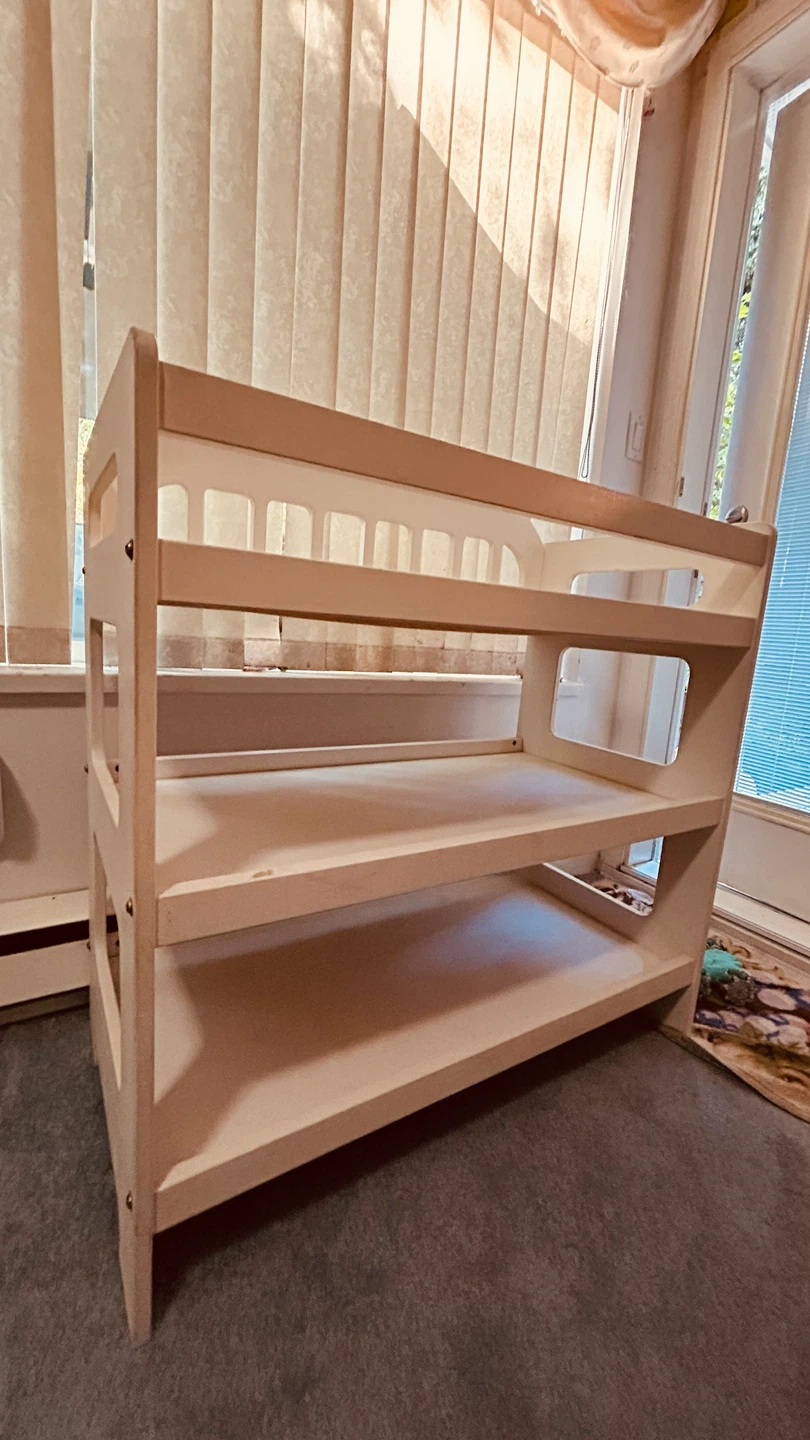 White Wooden Baby Changing Table