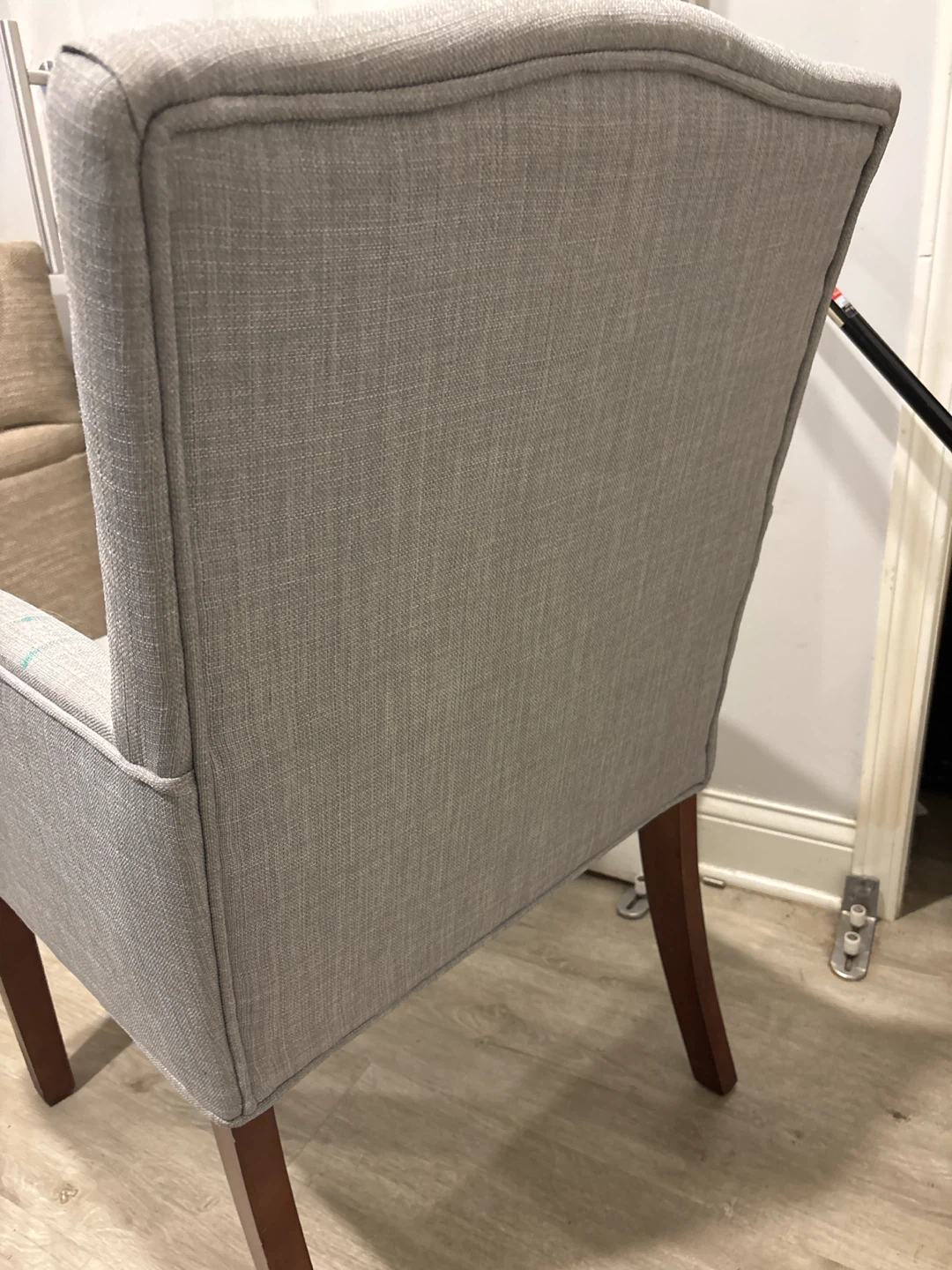 Gray Upholstered Armchair used needs cleaning - photo 4