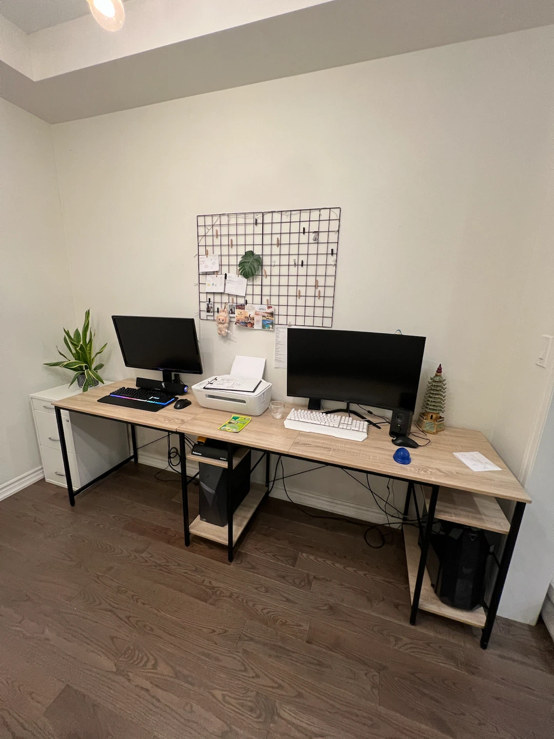 Industrial Style Double Computer Desk