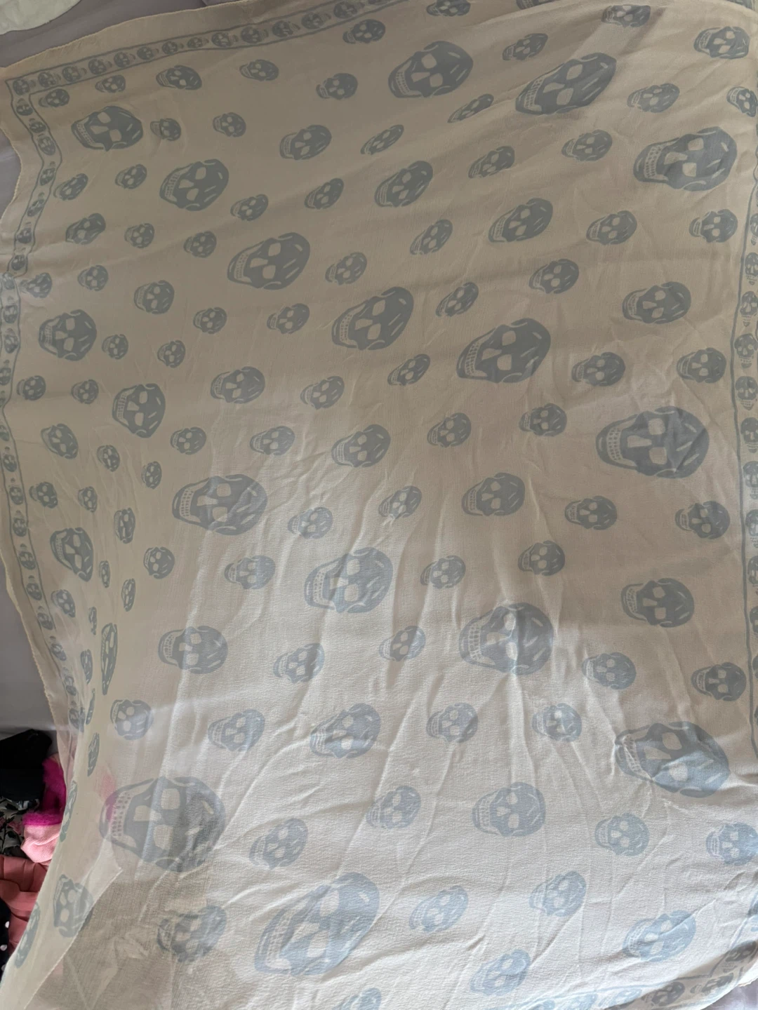 Authentic Silk Alexander McQueen Skull Print Scarf