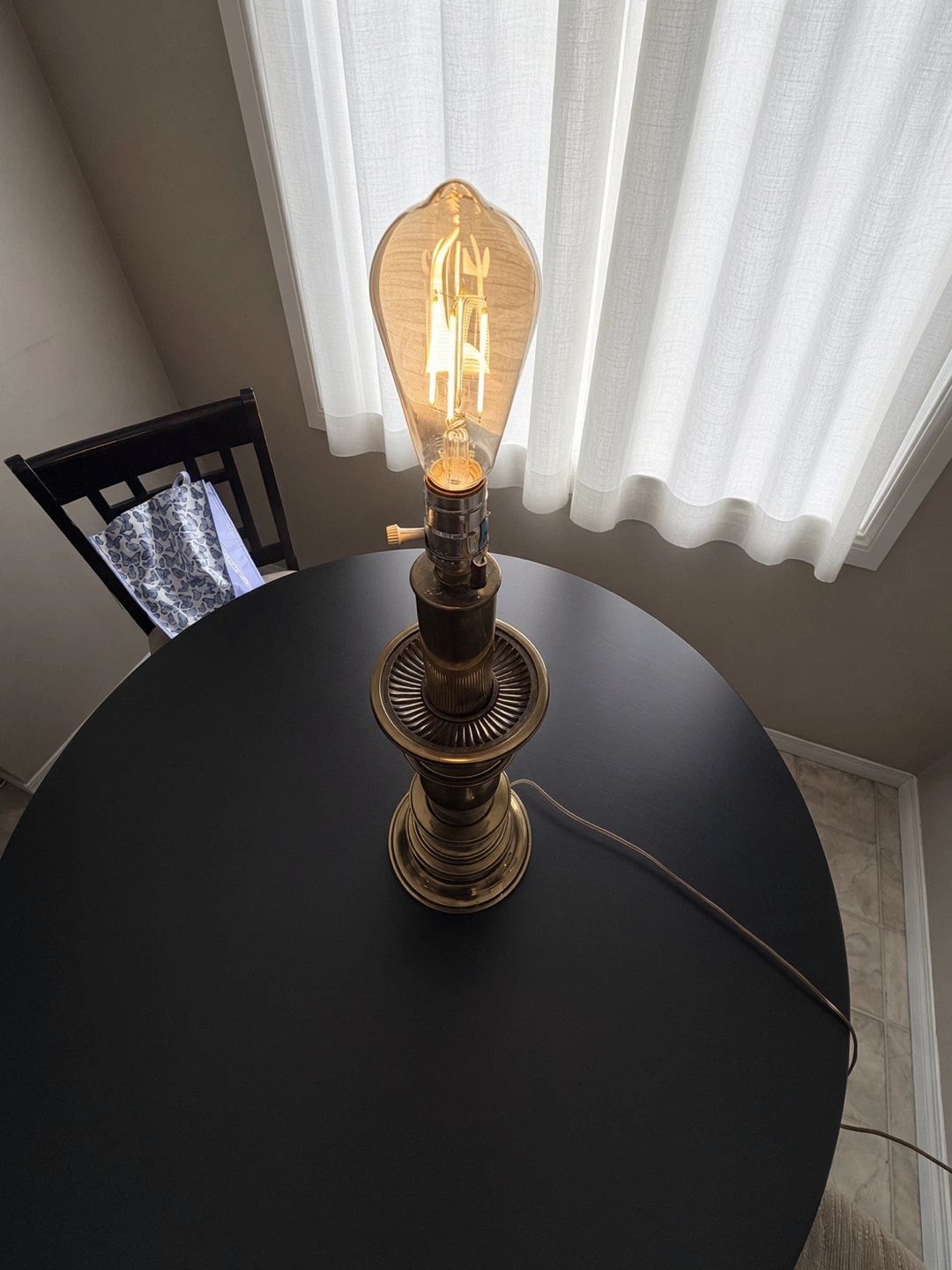 Vintage Brass Candlestick Table Lamp