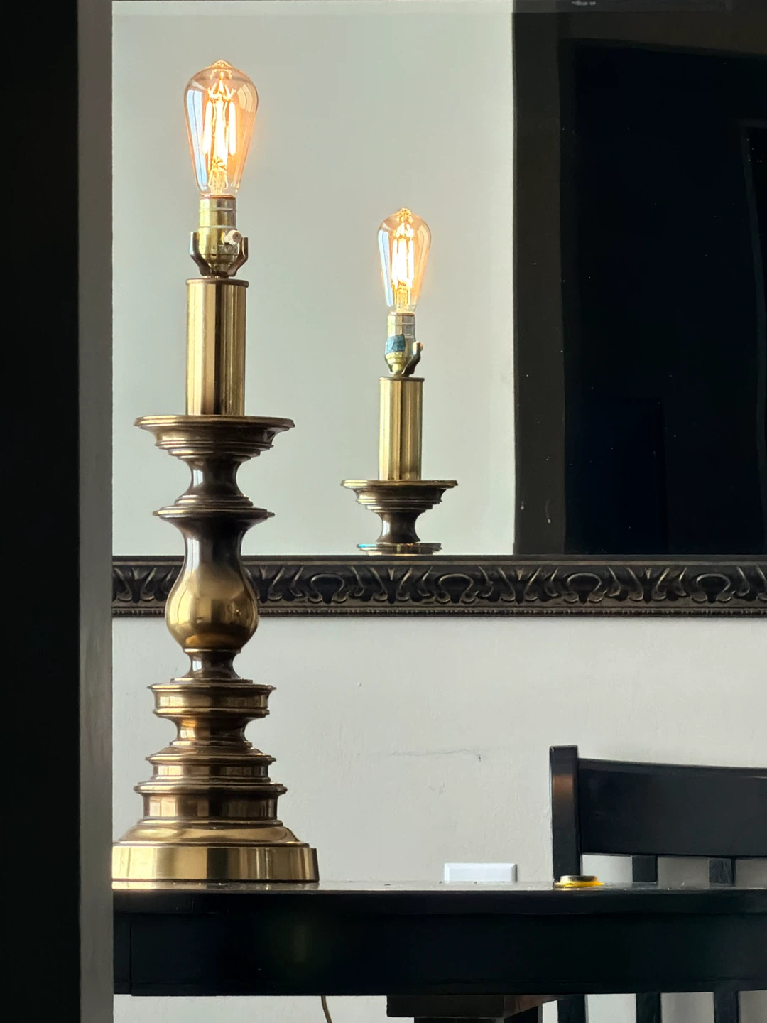 Vintage Brass Candlestick Table Lamp - photo 3