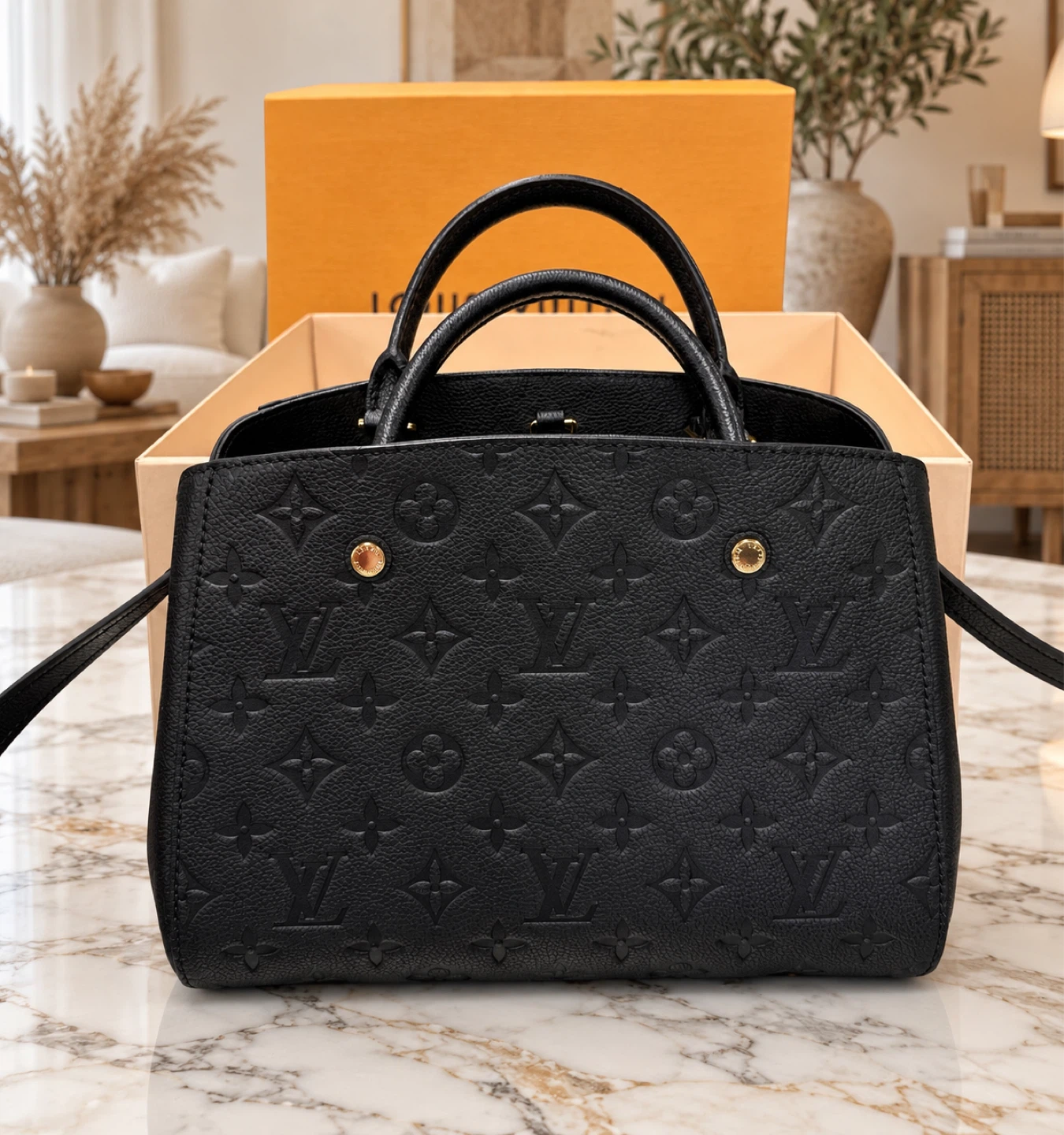 Louis Vuitton Monogram Empreinte Leather Handbag