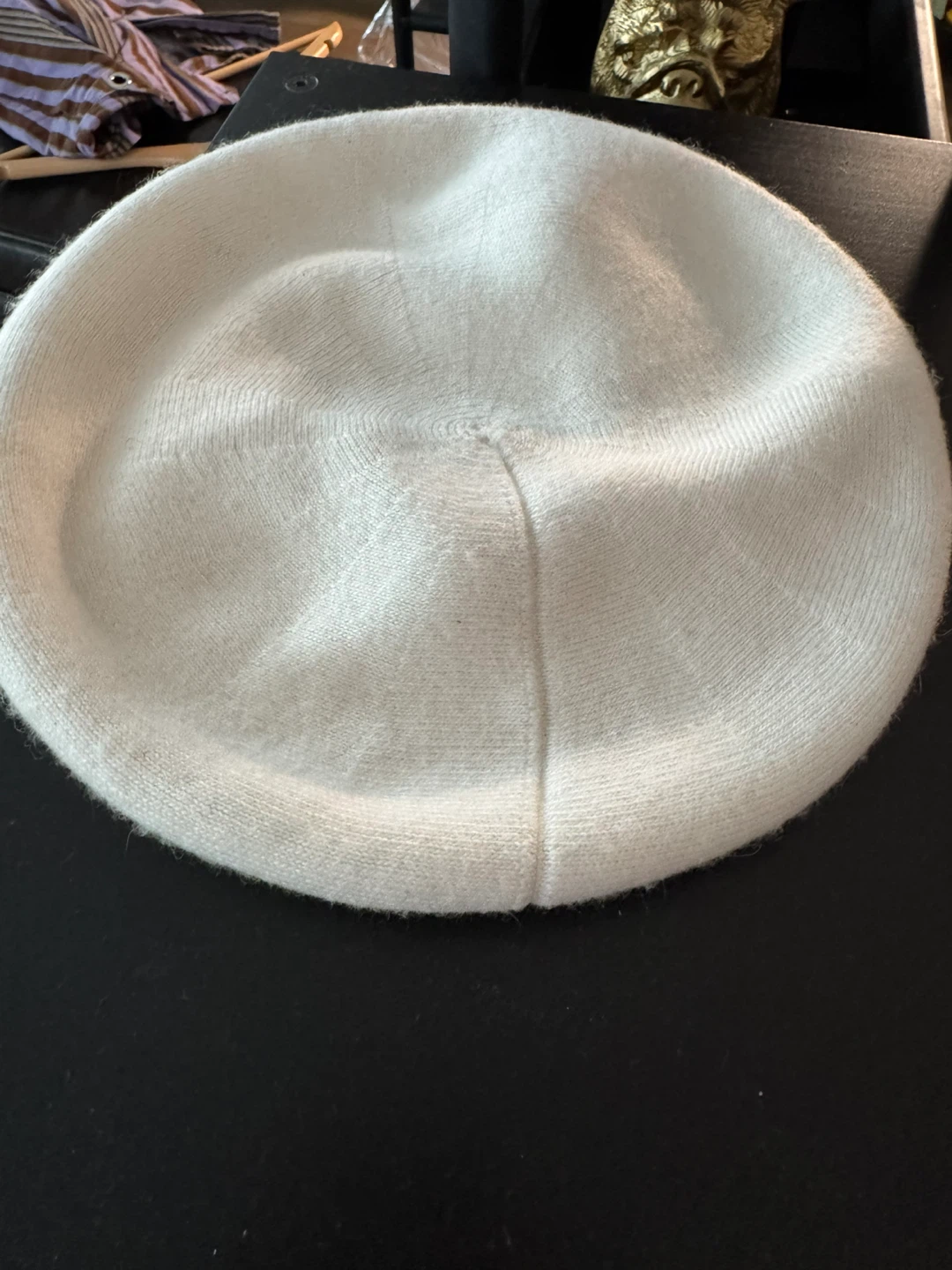 White Knit Beret