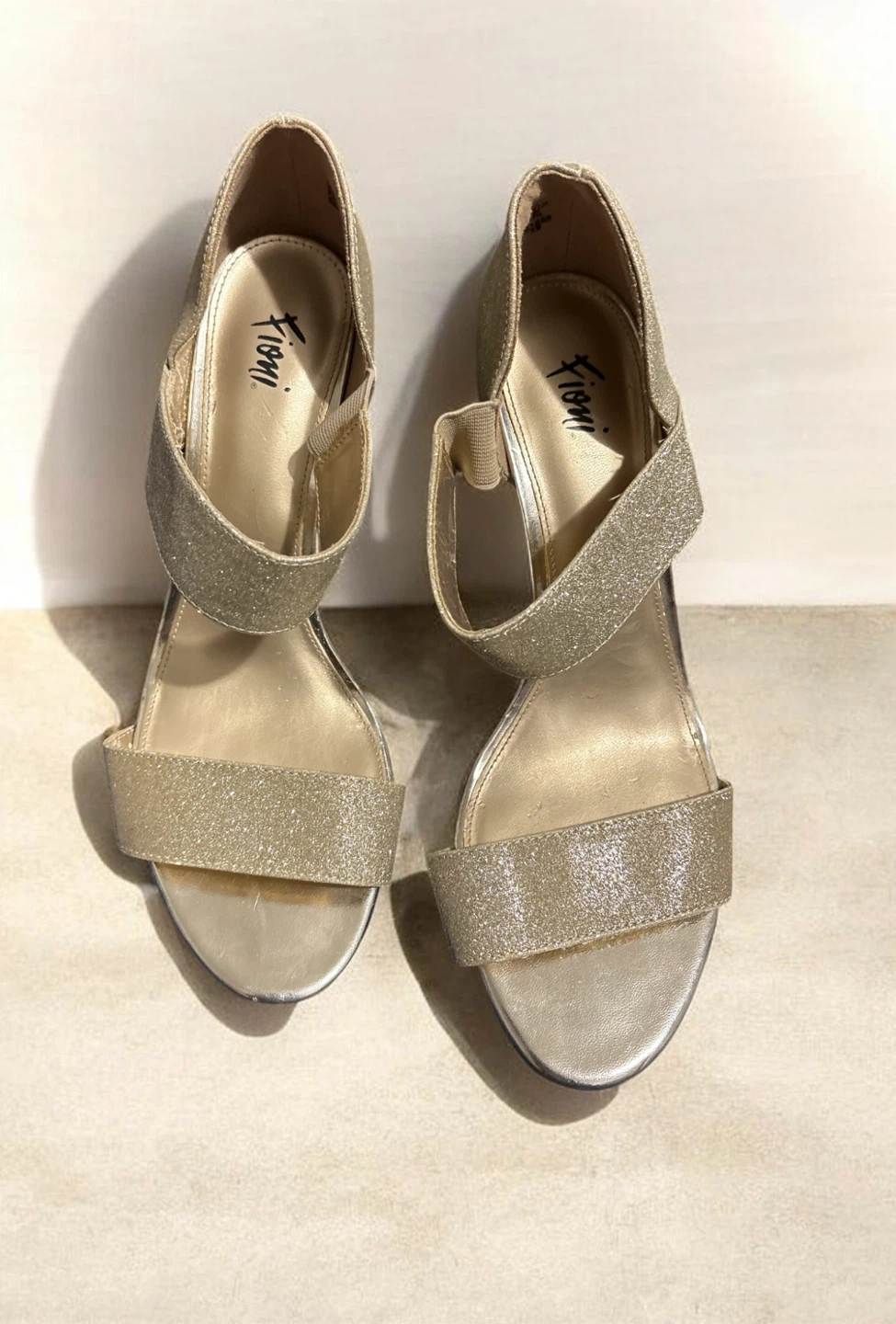 Fioni Gold Glitter Heels Size 9