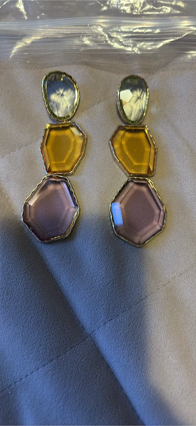 Trio Gemstone Drop Earrings - photo 3