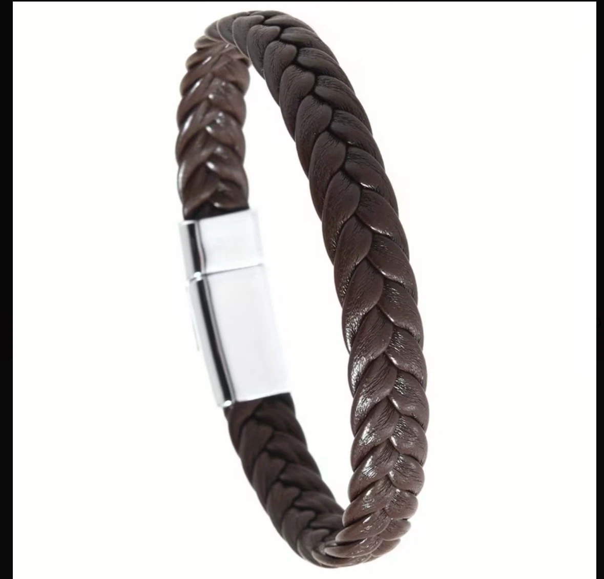 Braided Brown Leather Bracelet