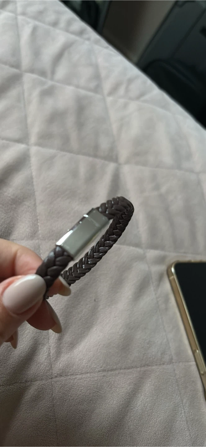 Braided Brown Leather Bracelet - photo 3