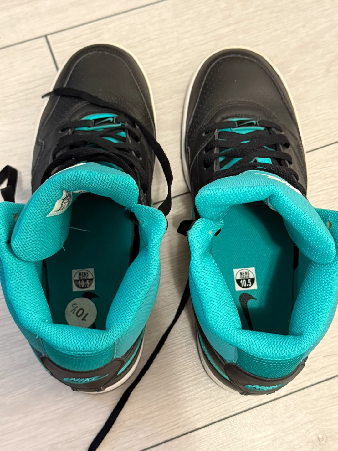 Nike Air High-Top Sneakers Black and Teal - photo 2