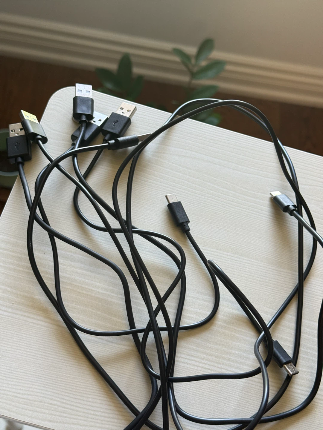 Bundle of Black USB Cables (Micro-USB / USB-C) — $10
