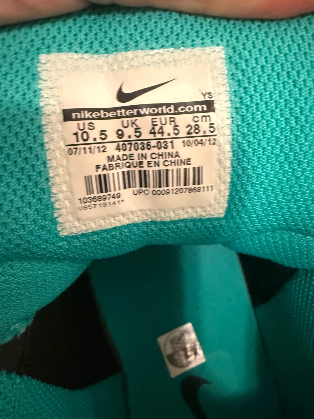 Nike Air High-Top Sneakers Black and Teal - photo 4