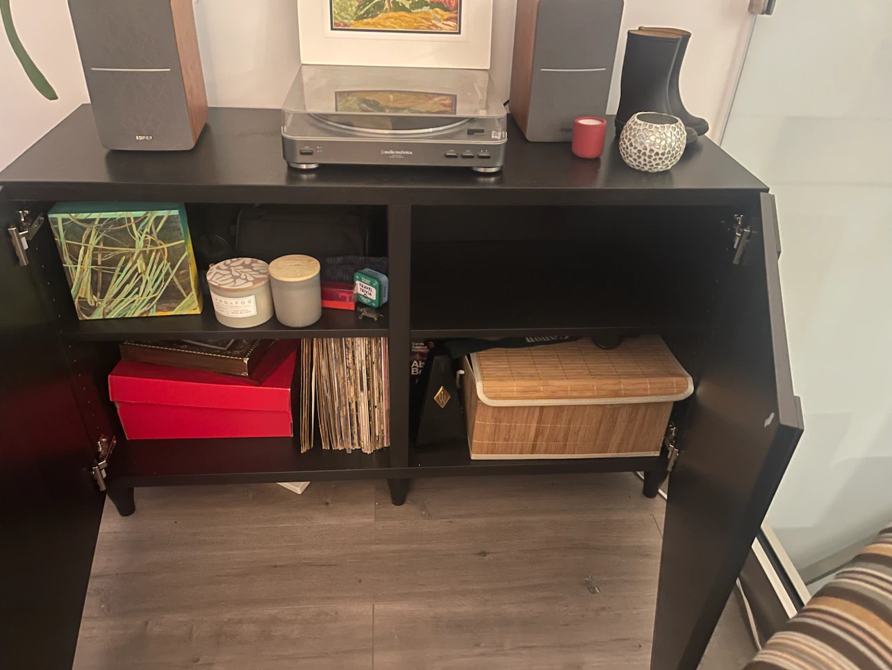 Like new black hutch cabinet - photo 2