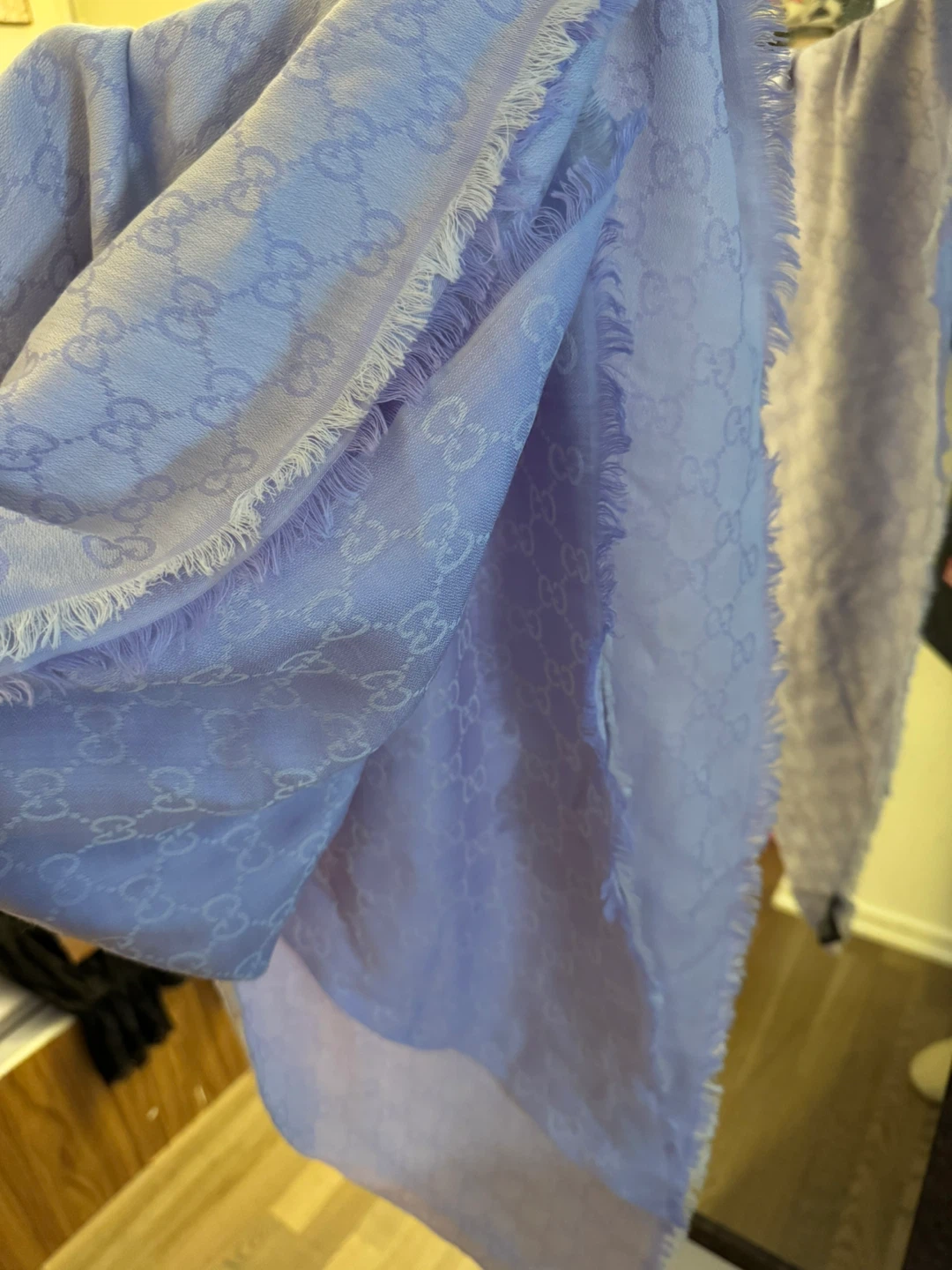 Authentic Gucci GG Logo Scarf Lavender - photo 3