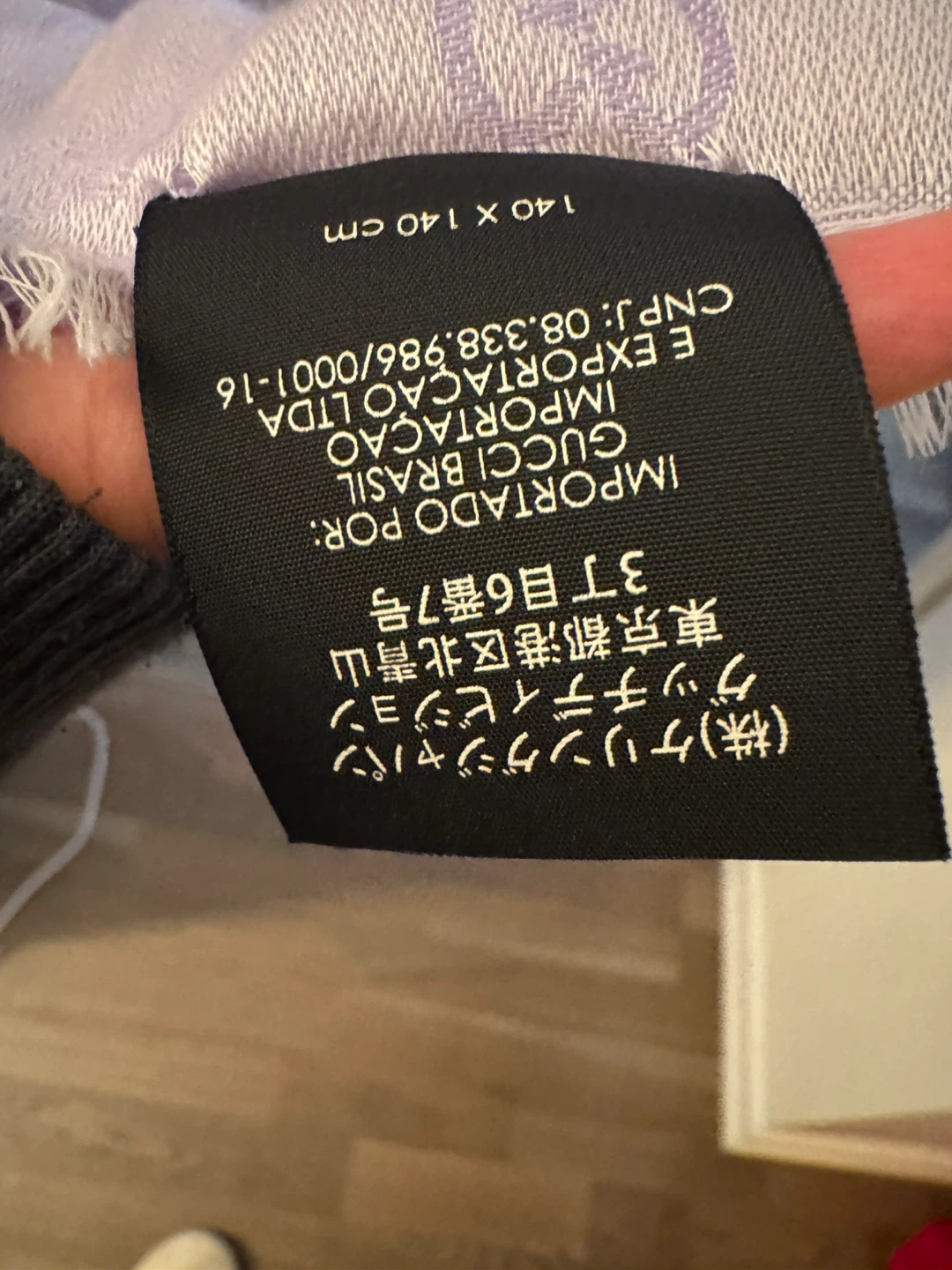 Authentic Gucci GG Logo Scarf Lavender - photo 4