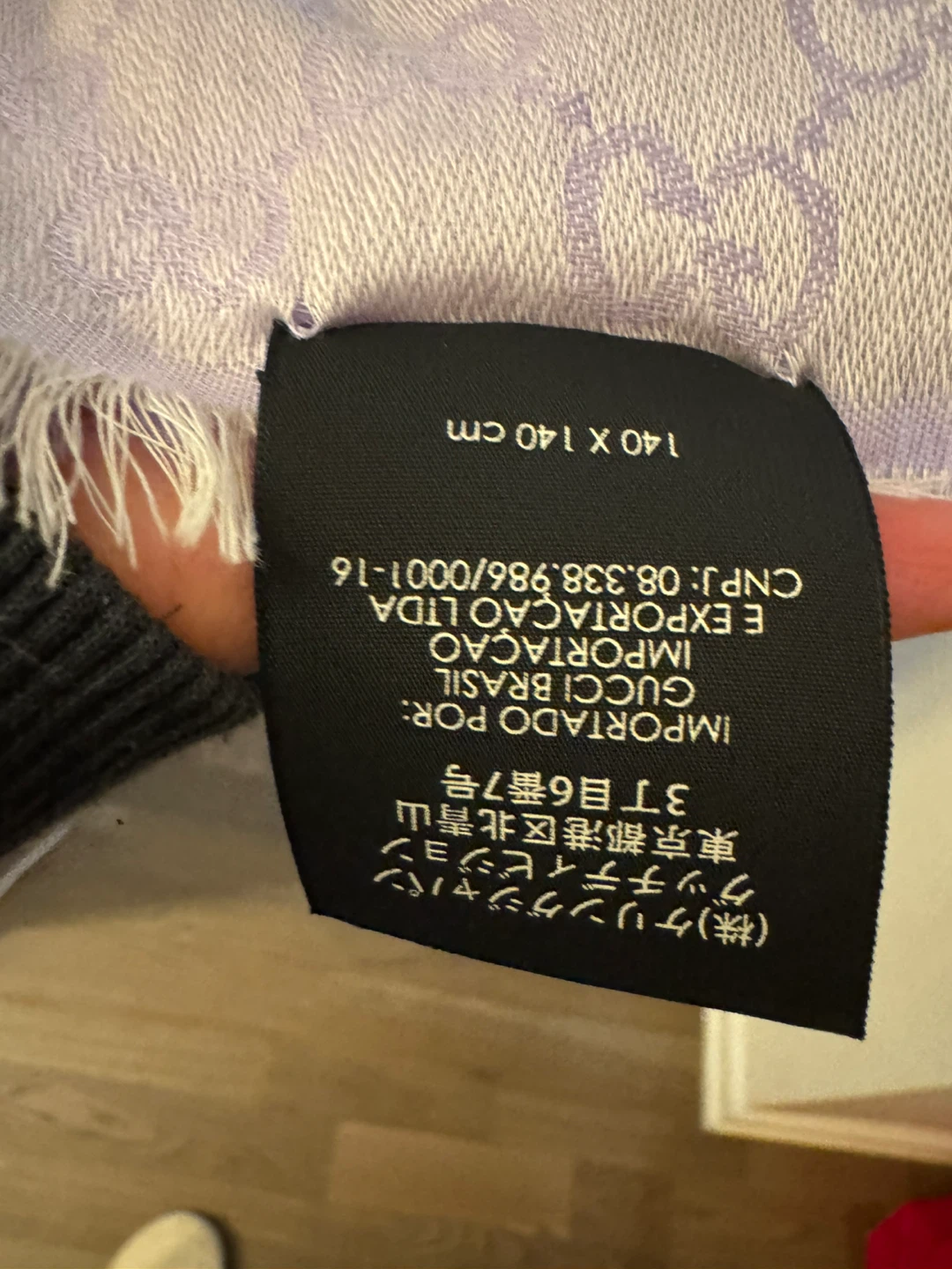 Authentic Gucci GG Logo Scarf Lavender - photo 5