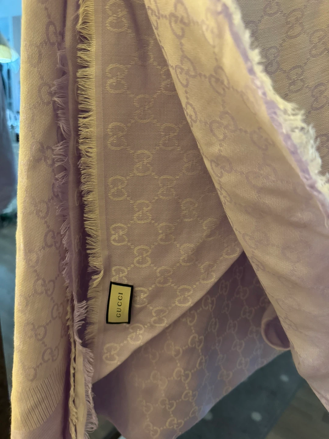 Authentic Gucci GG Logo Scarf Lavender