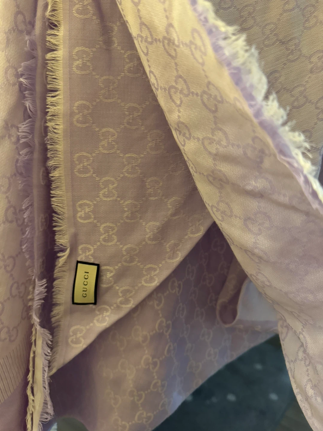 Authentic Gucci GG Logo Scarf Lavender - photo 2