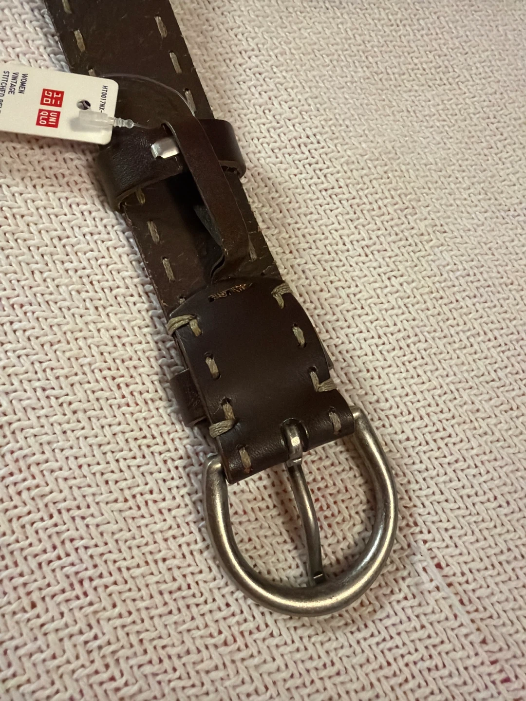 Uniqlo Women's Vintage Stitched Leather Belt - photo 4
