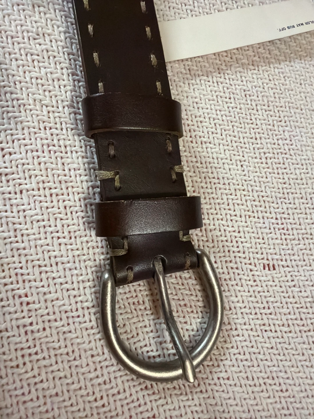 Uniqlo Women's Vintage Stitched Leather Belt - photo 5