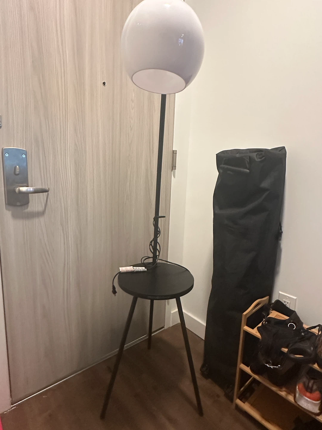 Modern Floor Lamp with Integrated Side Table