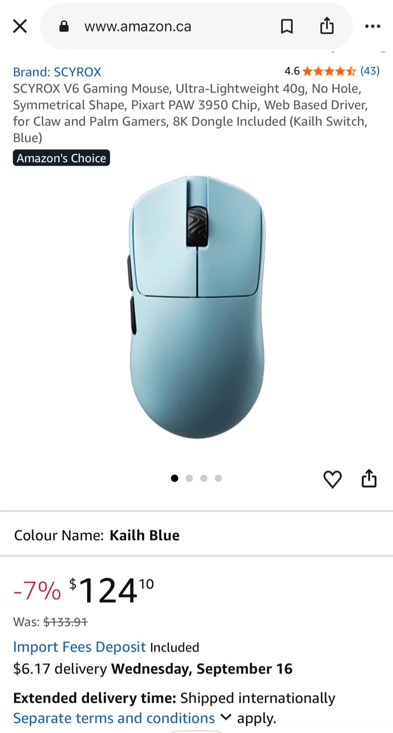 SCYROX V6 Gaming Mouse (blue)