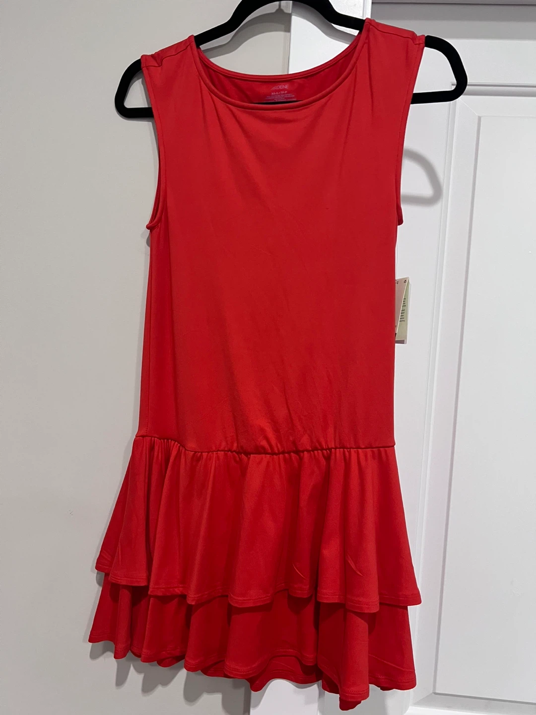 Ardene Red Sleeveless Ruffle Dress