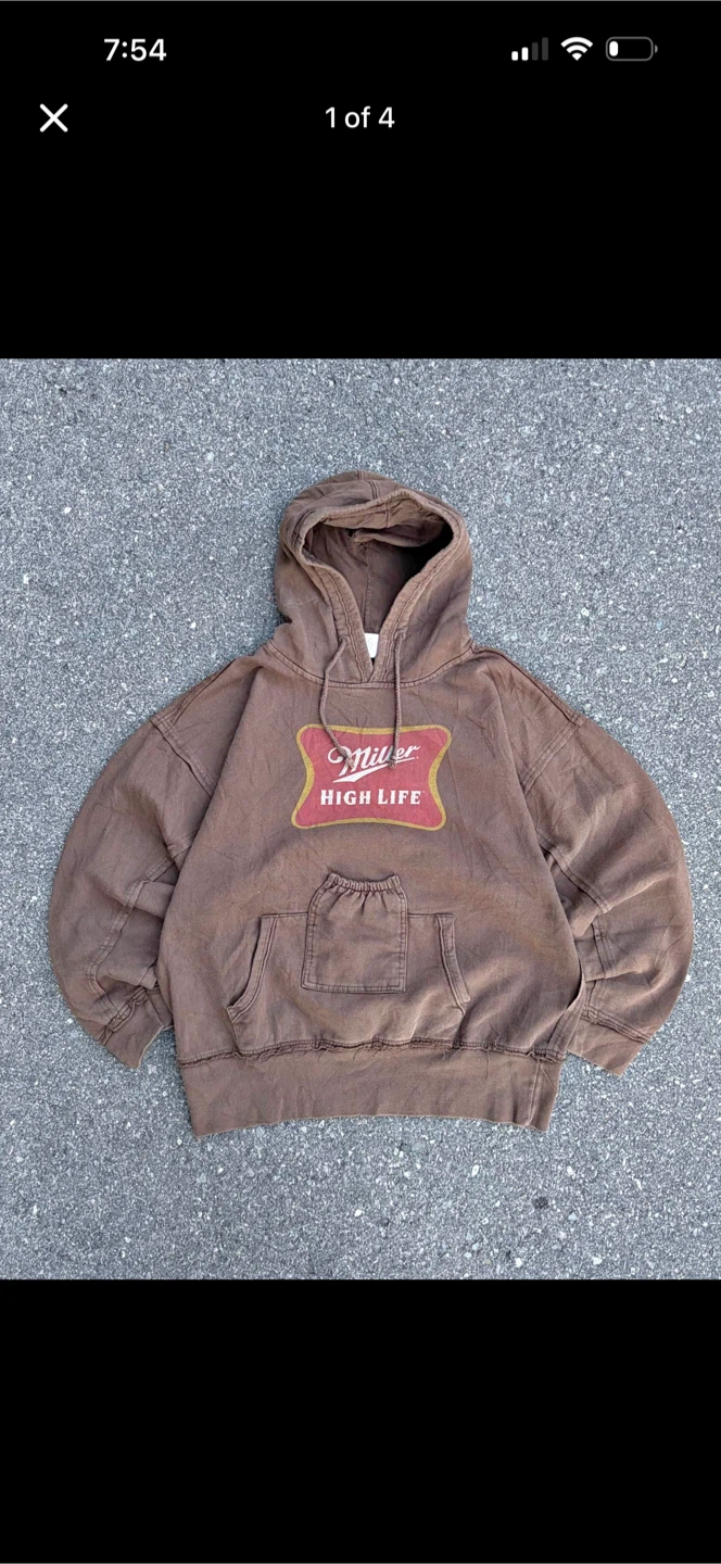 Miller high life pullover hoodie with beer holder pocket