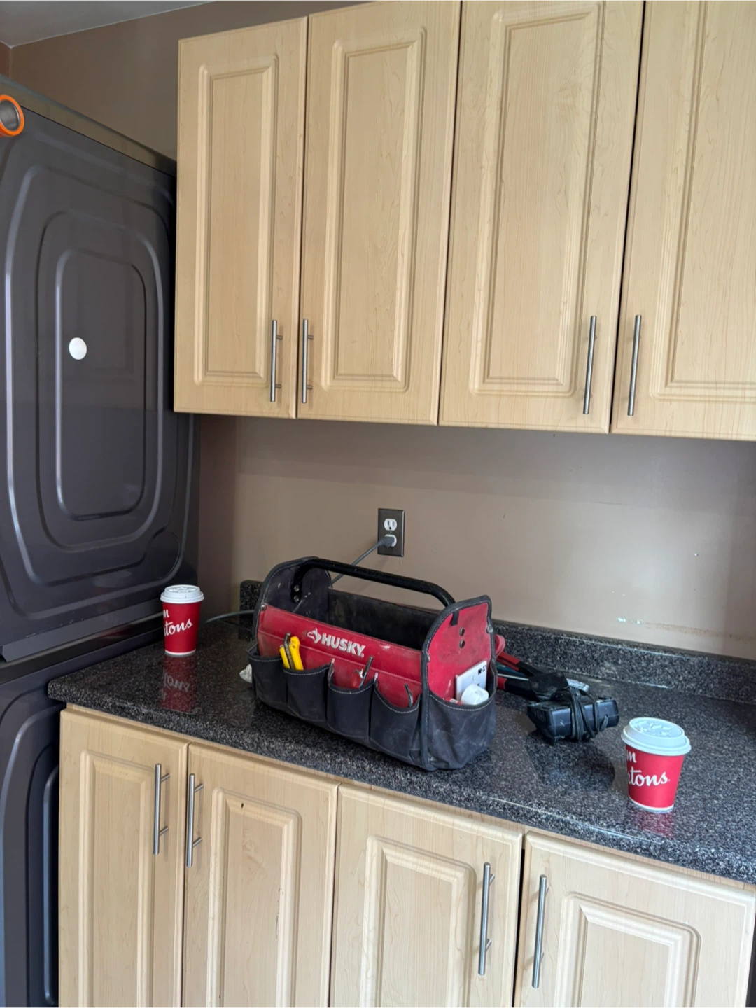 Kitchen cabinets with countertop