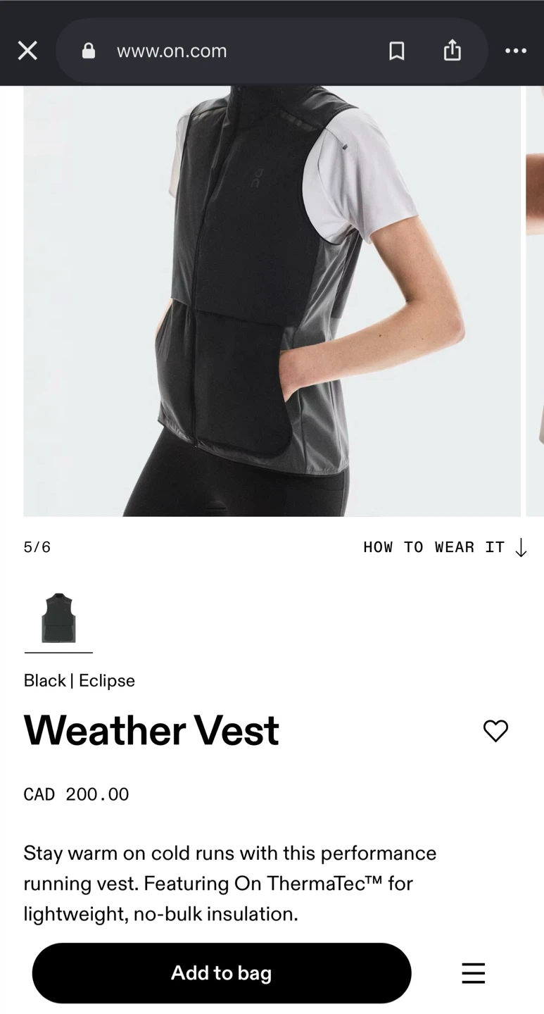On Women’s Weather Vest – Black/Eclipse
