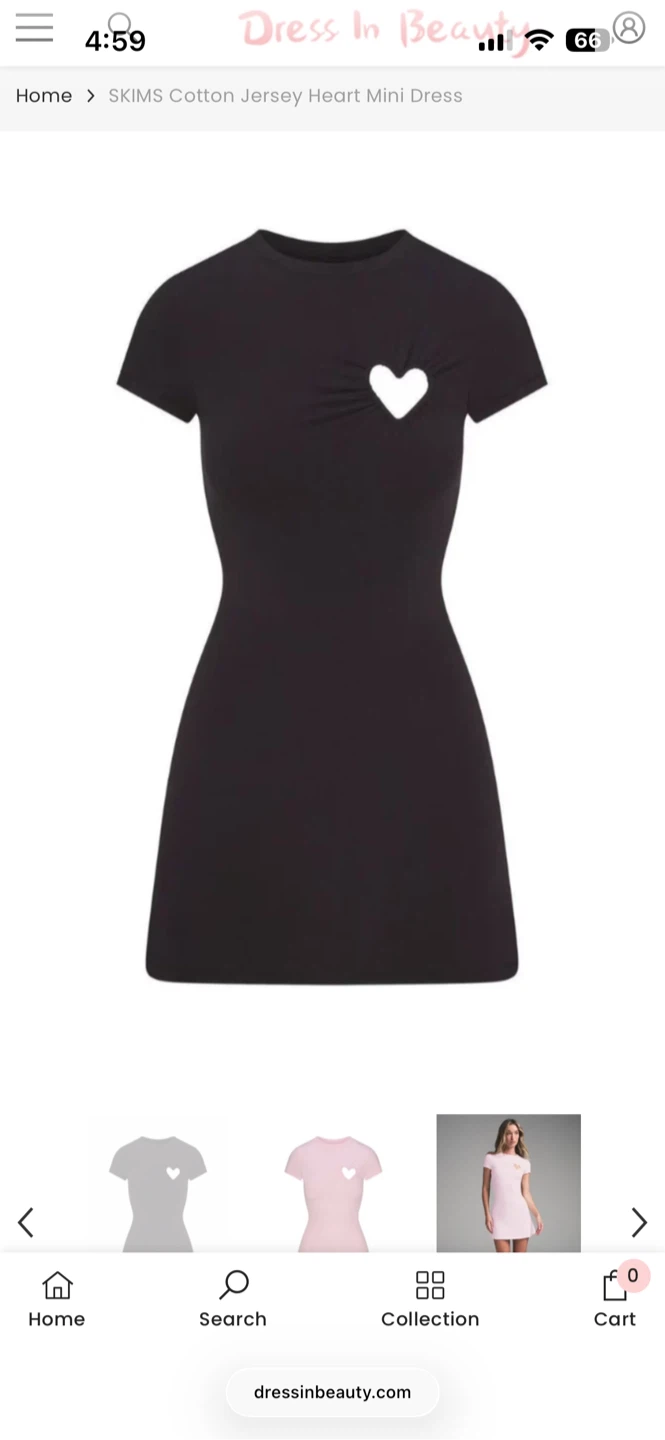 SKIMS Cotton Jersey Heart Mini Dress - Black