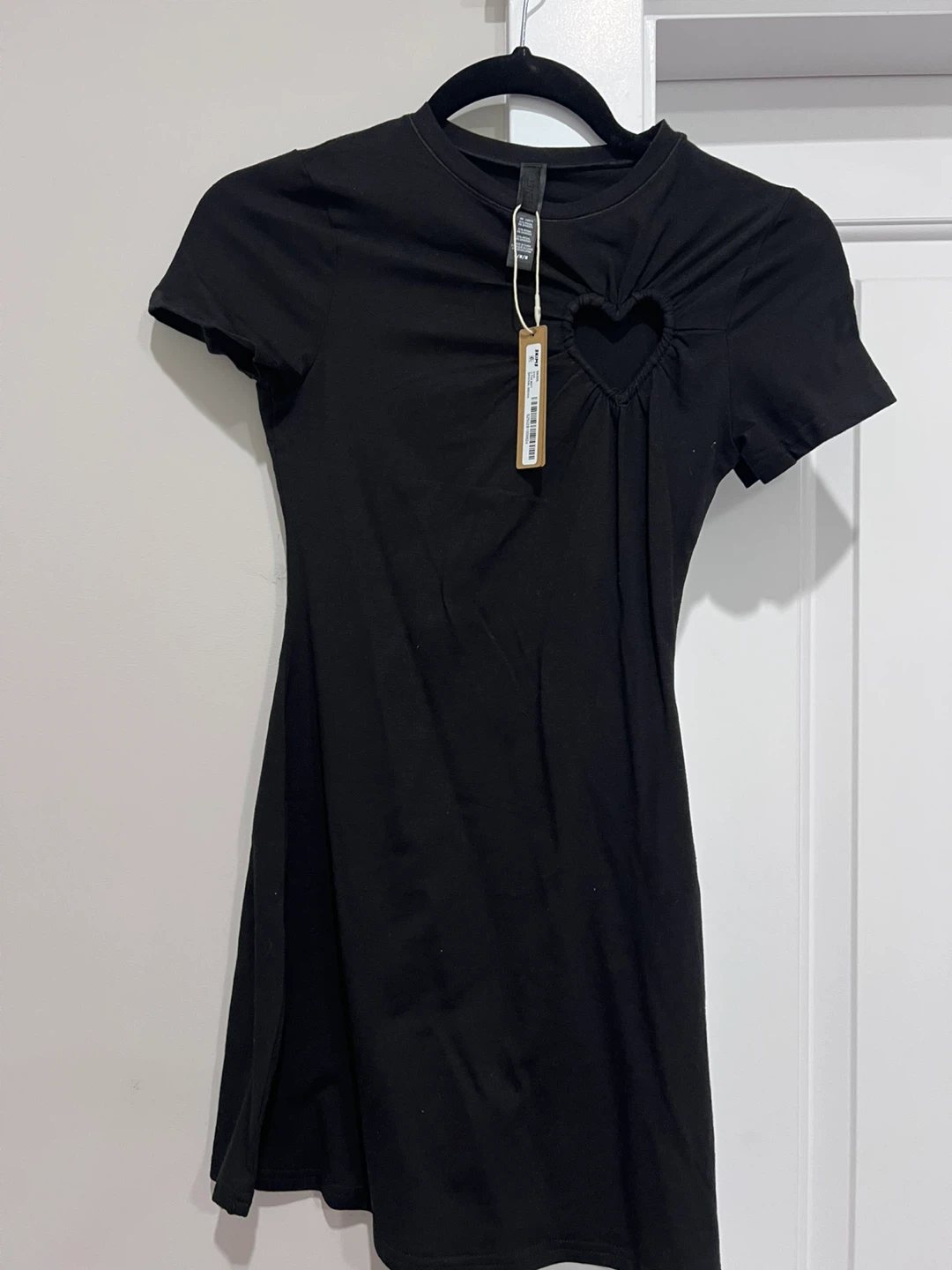 SKIMS Cotton Jersey Heart Mini Dress - Black - photo 2