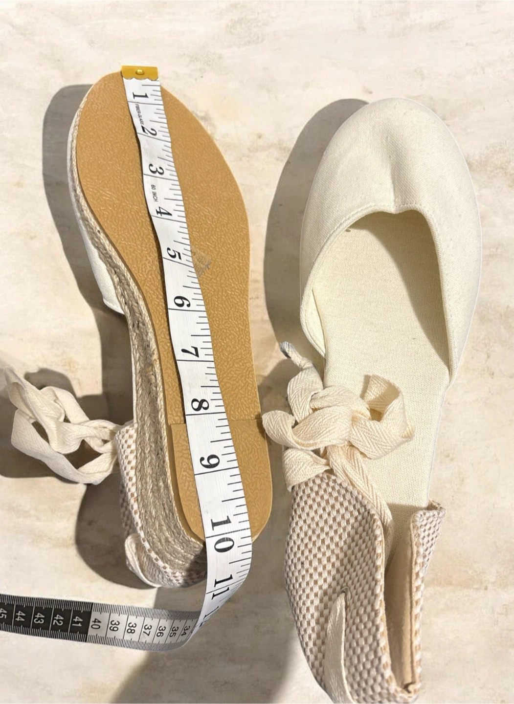 Cream Canvas Espadrille Wedges Size 40 - photo 3
