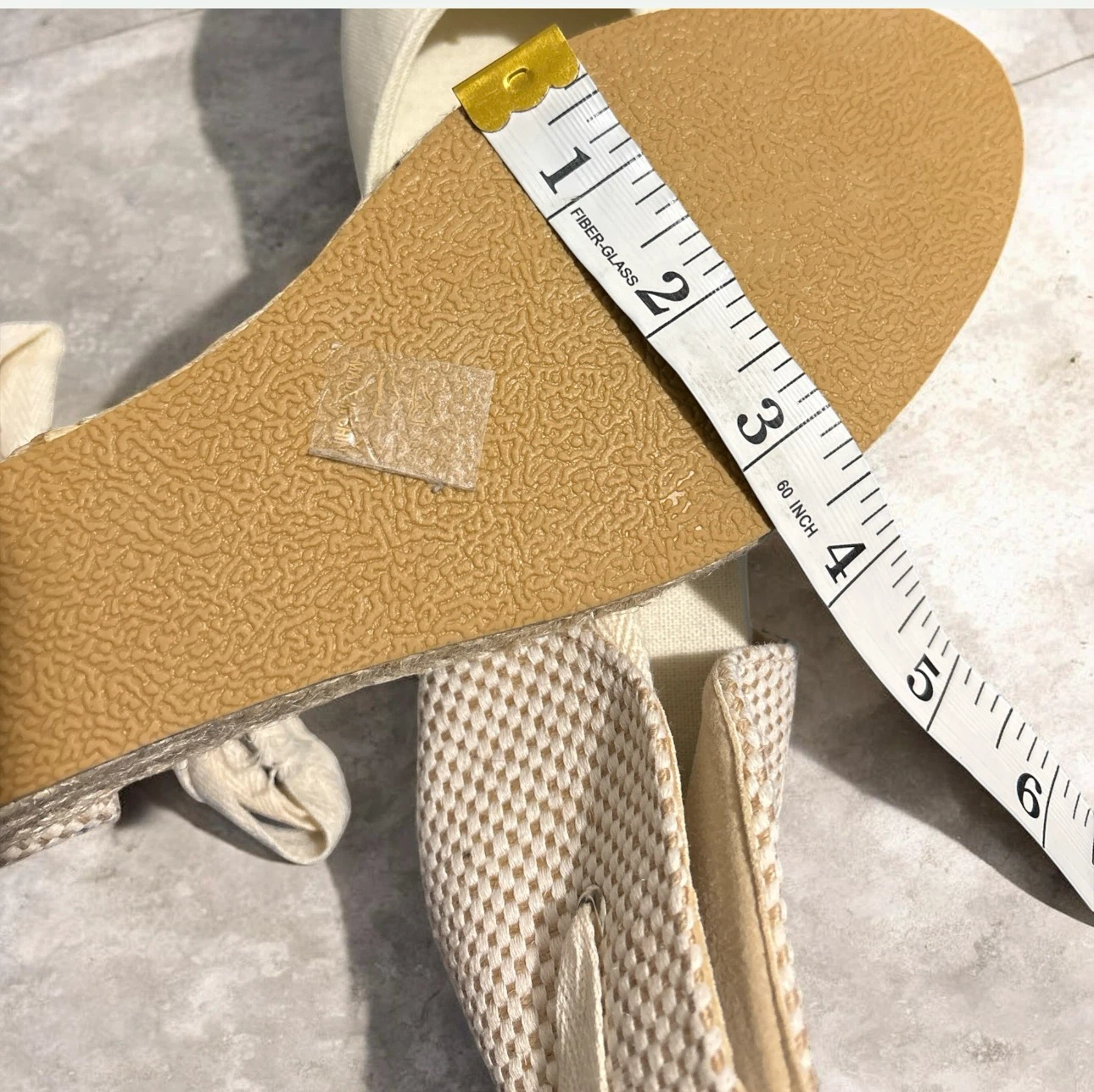 Cream Canvas Espadrille Wedges Size 40 - photo 4
