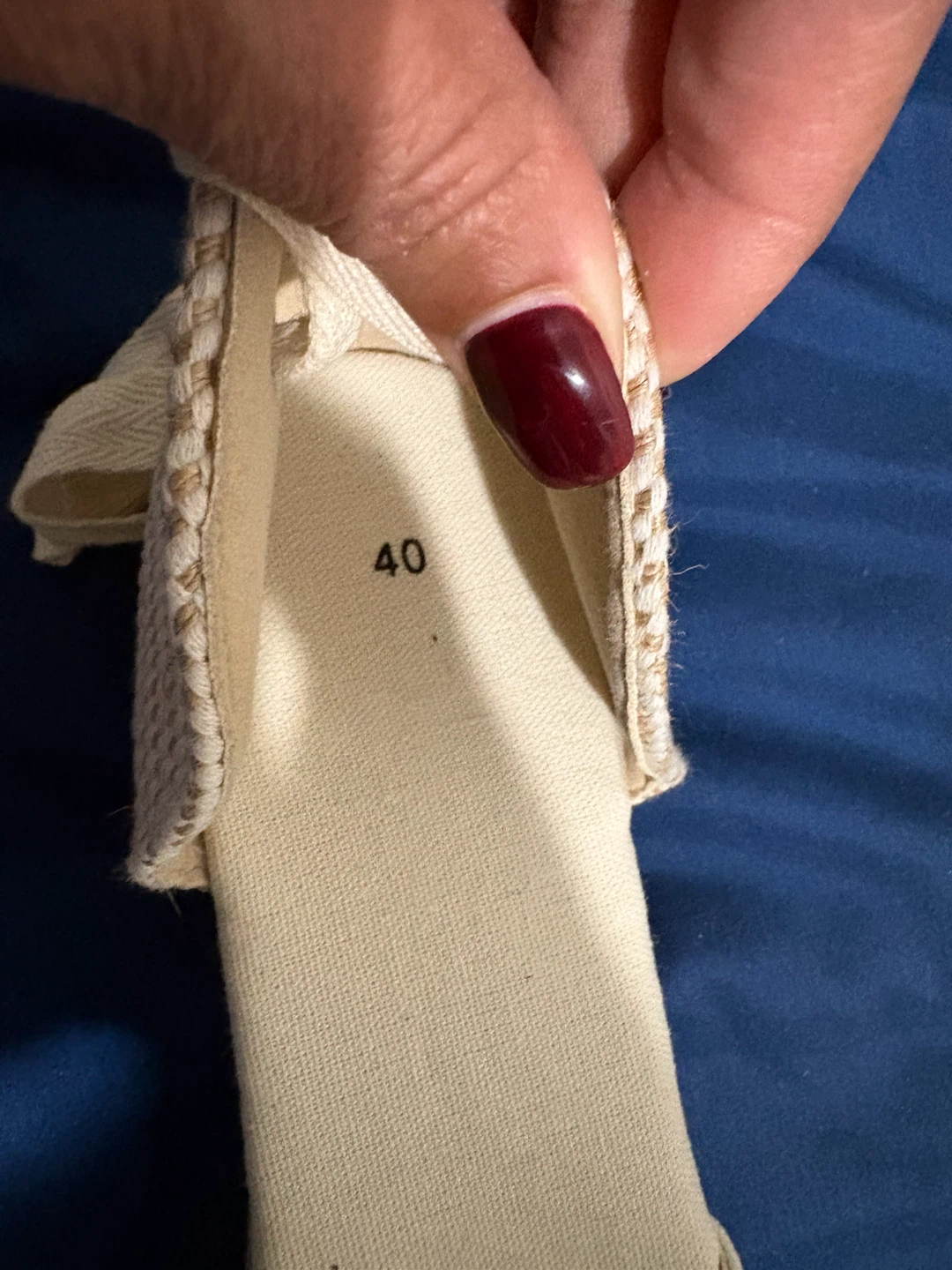Cream Canvas Espadrille Wedges Size 40 - photo 5