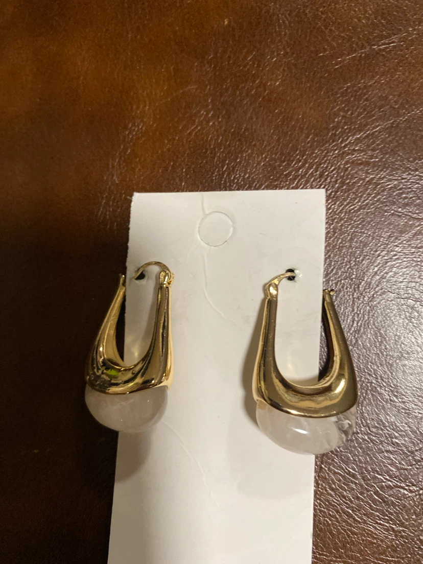 Gold-tone U-shaped hoop earrings