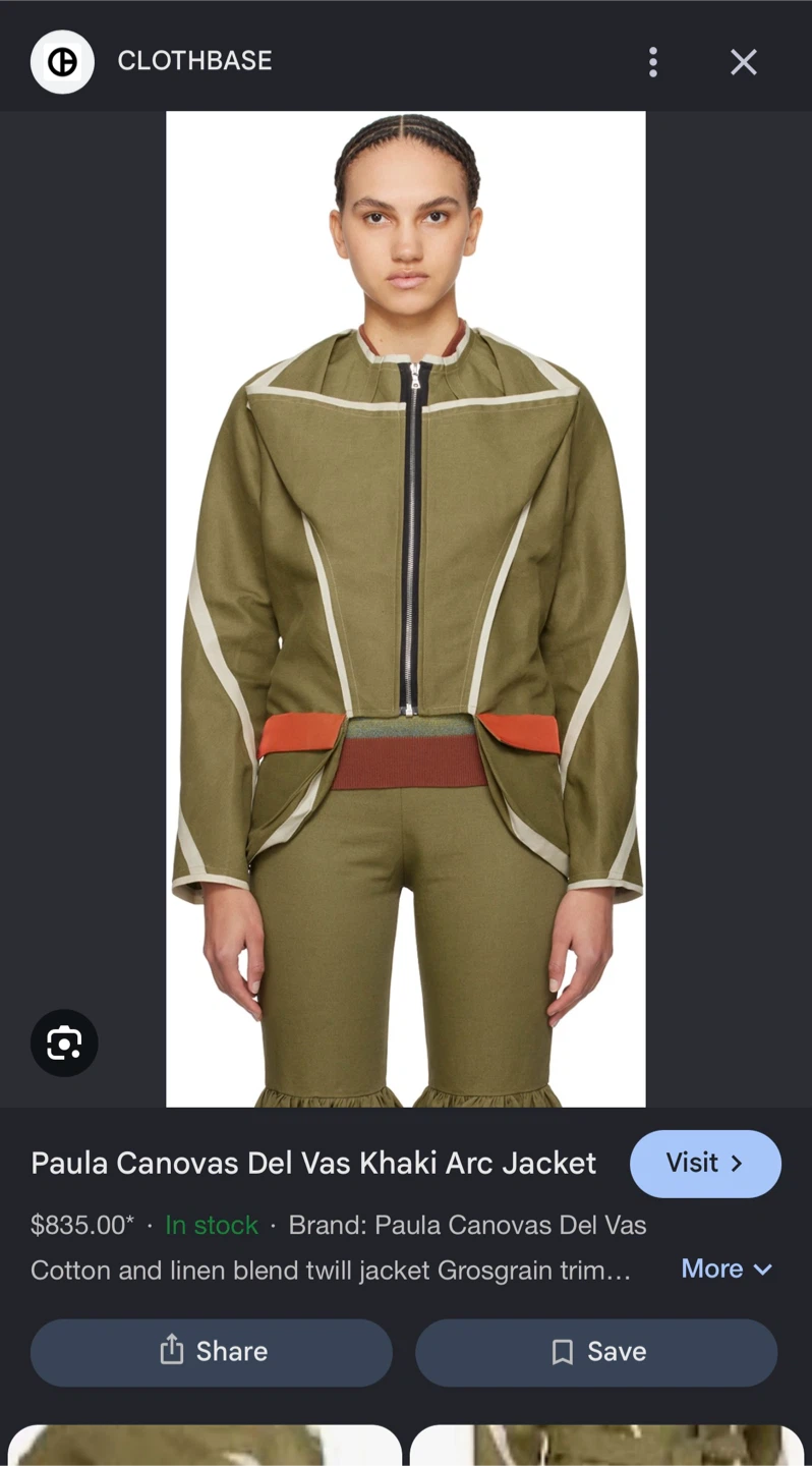 Paula Canovas del Vas Khaki Arc Jacket Women’s S