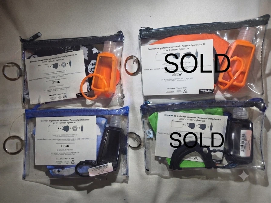 4x Brand New Halloween Cotton Face Mask & Sanitizer Pouch Sets - photo 2