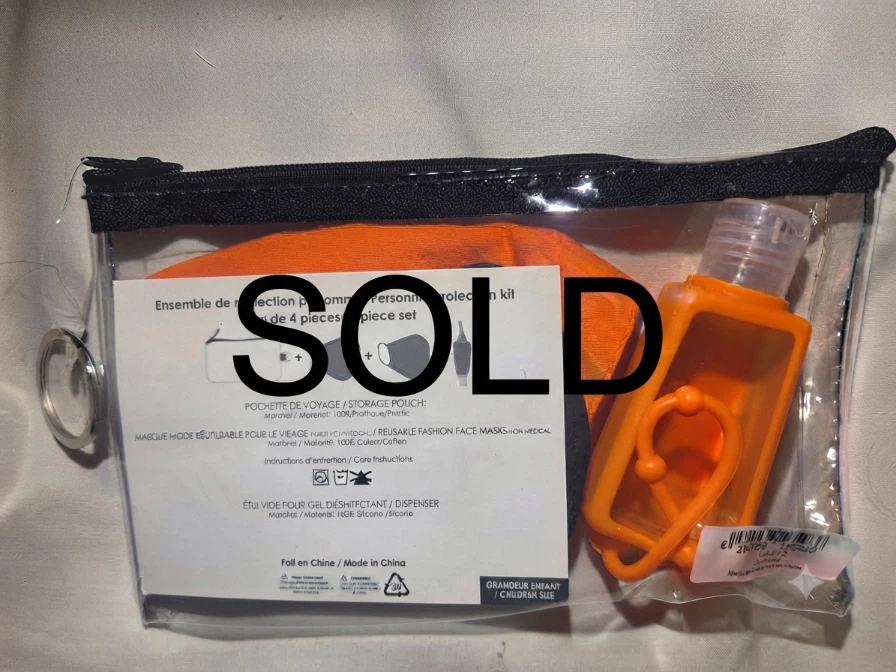 4x Brand New Halloween Cotton Face Mask & Sanitizer Pouch Sets - photo 4