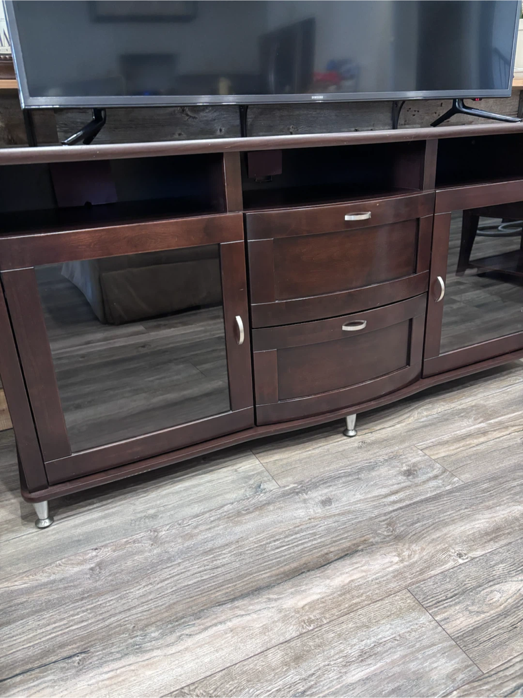 Dark Brown Media Console TV Stand - photo 2