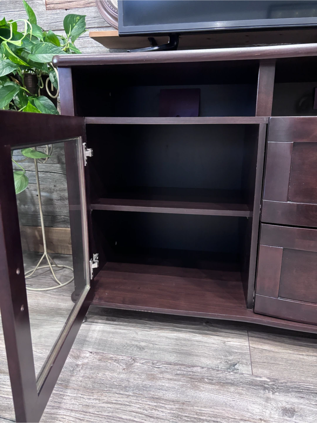 Dark Brown Media Console TV Stand - photo 4