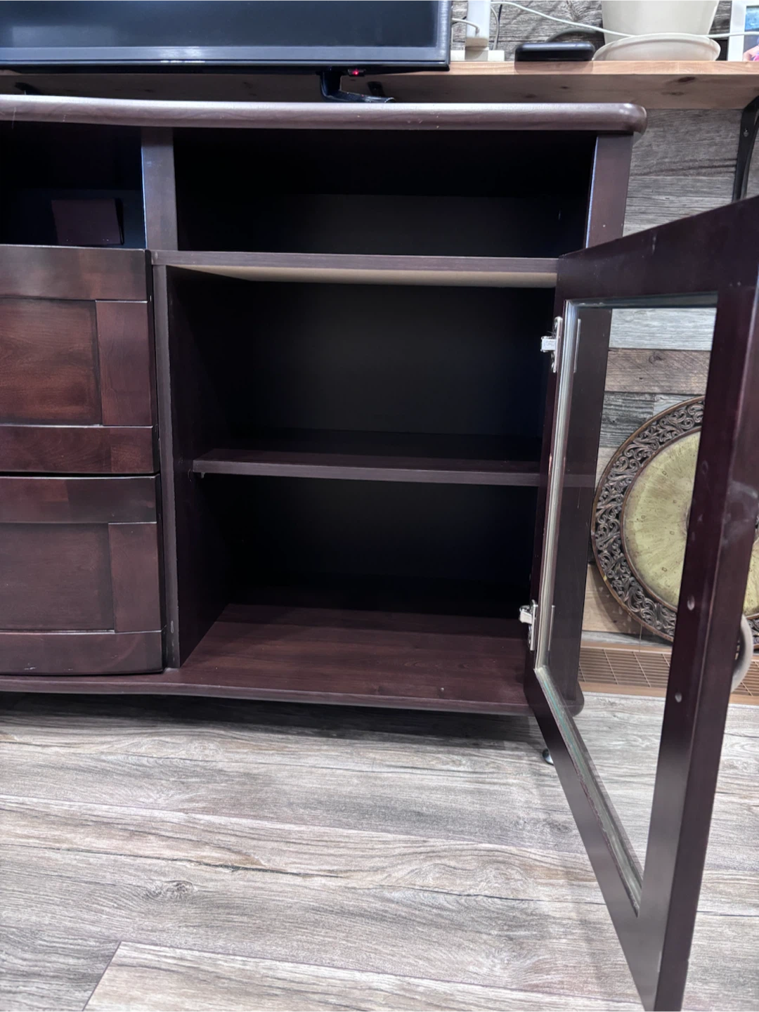 Dark Brown Media Console TV Stand - photo 5
