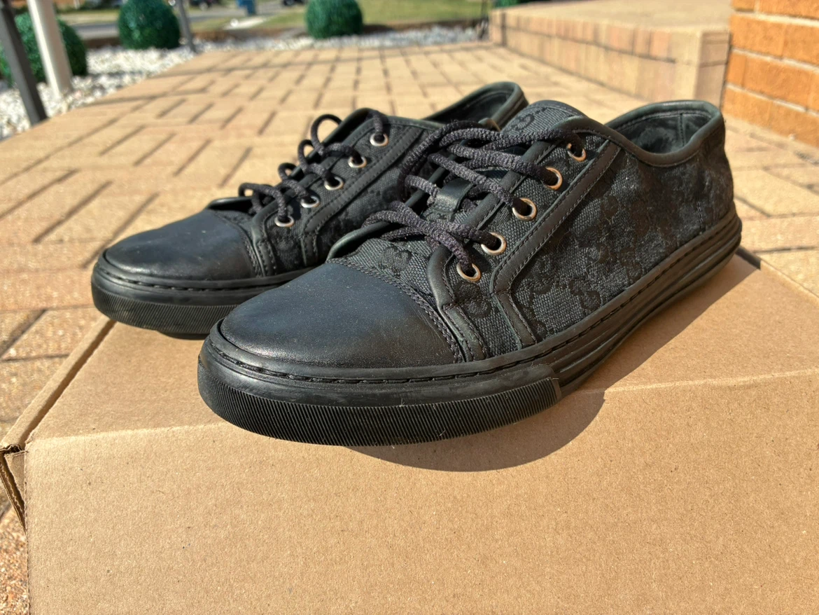 Gucci Black Monogram Sneakers