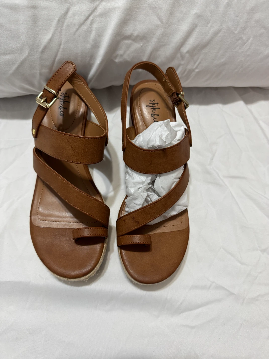 Style & Co. Brown Espadrille Wedge Sandals
